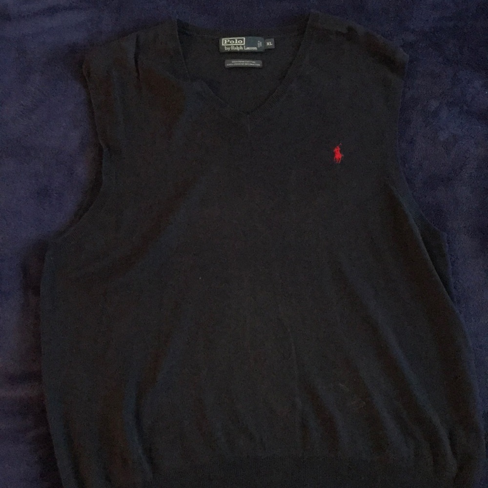 Navy Blue Ralph Lauren cotton v-neck vest